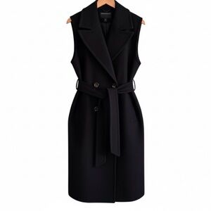 BERNARDO Double Breasted Belted Vest Size M Black